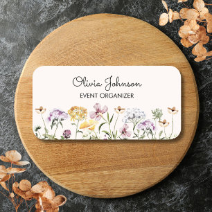 Personalised Name Wildflower Garden Floral Name Tag