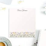 Personalised Name Wildflower Garden Notepad<br><div class="desc">Bring a touch of natural beauty into your stationary with our Wildflower Garden Notes. Discover a delightful collection of colourful blooms that will bring the charm of nature. You can personalised it by adding your name. Great as gift for nature and wild flower lovers</div>