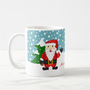 Personalised Name Winter Santa Claus Christmas Coffee Mug