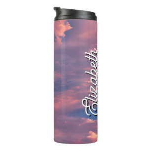 Personalised Name Wispy clouds Thermal Tumbler