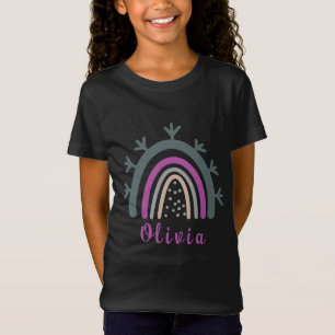Personalised Name with Cute Boho Rainbow  T-Shirt