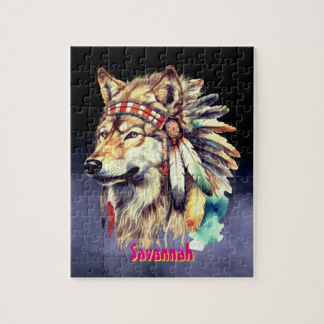 Personalised name Wolf  Jigsaw Puzzle (Vertical)