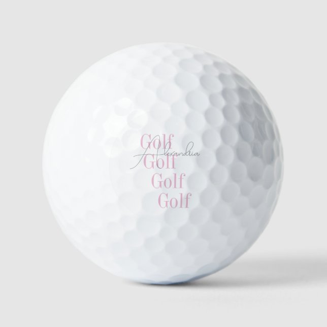 Personalised Name Women's Pink Golf Balls (Front)
