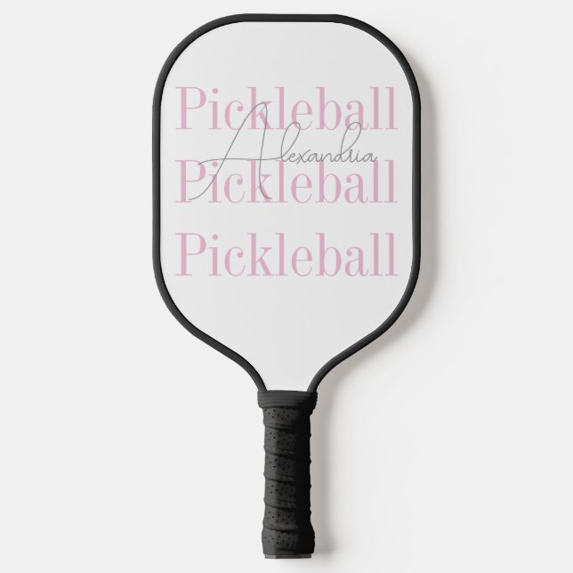 Personalised Name Women's Pink Minimal Pickleball Paddle (Front)