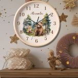 Personalised Name Woodland Animals Clock<br><div class="desc">Bring the enchantment of the forest into your home with our Woodland Forest Animals Clock. Adorned with charming illustrations of woodland creatures amidst a lush forest backdrop, this clock adds a whimsical touch to any room in your house. Crafted with precision and attention to detail, our clock captures the playful...</div>