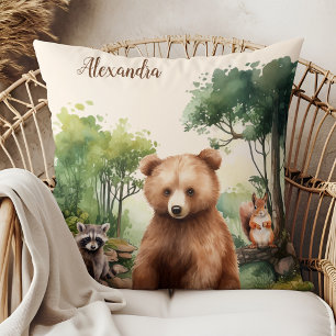 Personalised Name Woodland Animals Cushion
