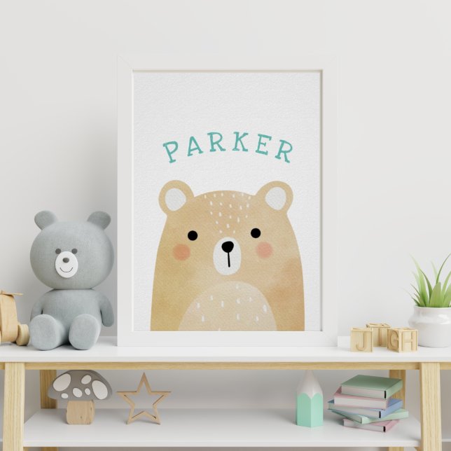 Personalised Name Woodland Art Print | Nursery Art (Creator Uploaded)