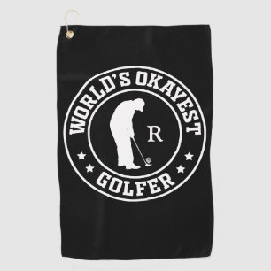 Personalised Name Worlds Okayest Golfer Golf Towel