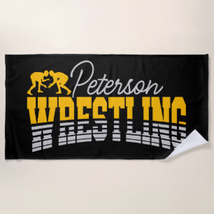 Personalised NAME Wrestling School Team Wrestler Beach Towel