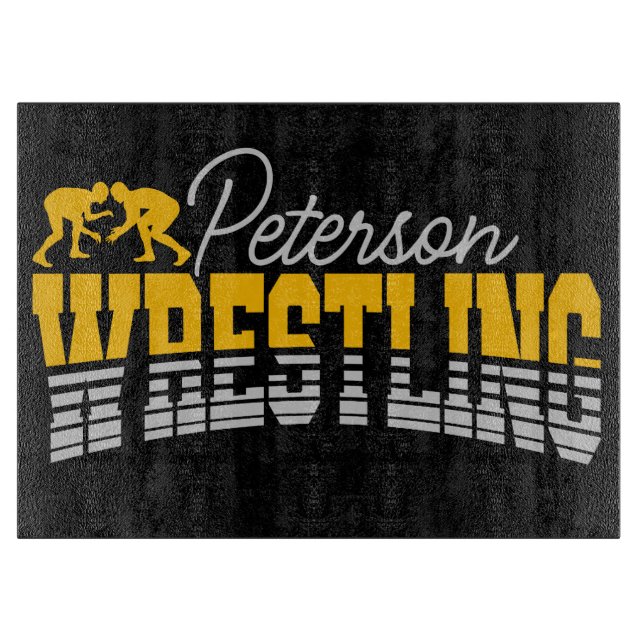 Personalised NAME Wrestling School Team Wrestler  Cutting Board (Front)