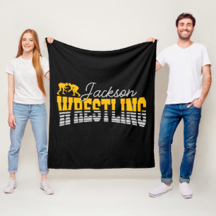 Personalised NAME Wrestling School Team Wrestler  Fleece Blanket