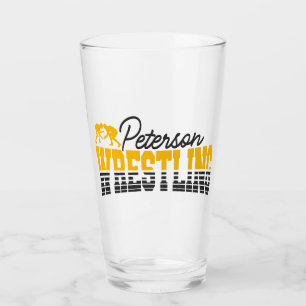 Personalised NAME Wrestling School Team Wrestler  Glass