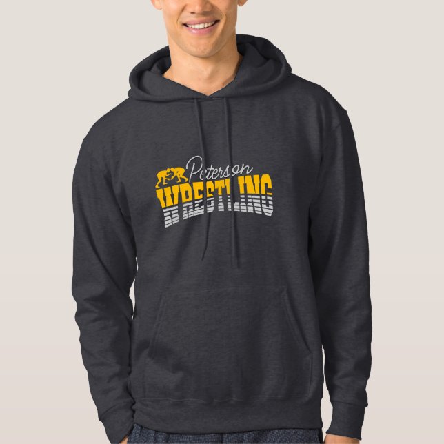 Personalised NAME Wrestling School Team Wrestler  Hoodie (Front)