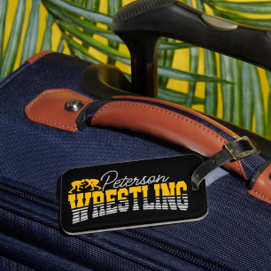 Personalised NAME Wrestling School Team Wrestler Luggage Tag