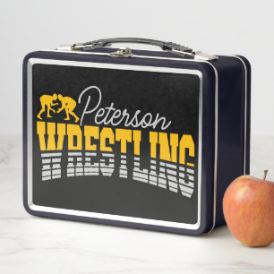 Personalised NAME Wrestling School Team Wrestler  Metal Lunch Box