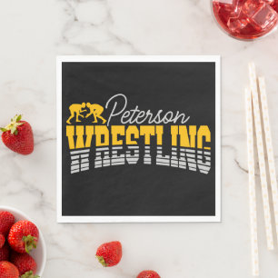 Personalised NAME Wrestling School Team Wrestler  Napkin