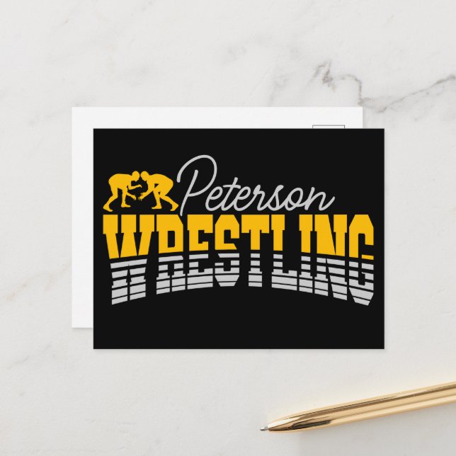 Personalised NAME Wrestling School Team Wrestler  Postcard (Front/Back In Situ)
