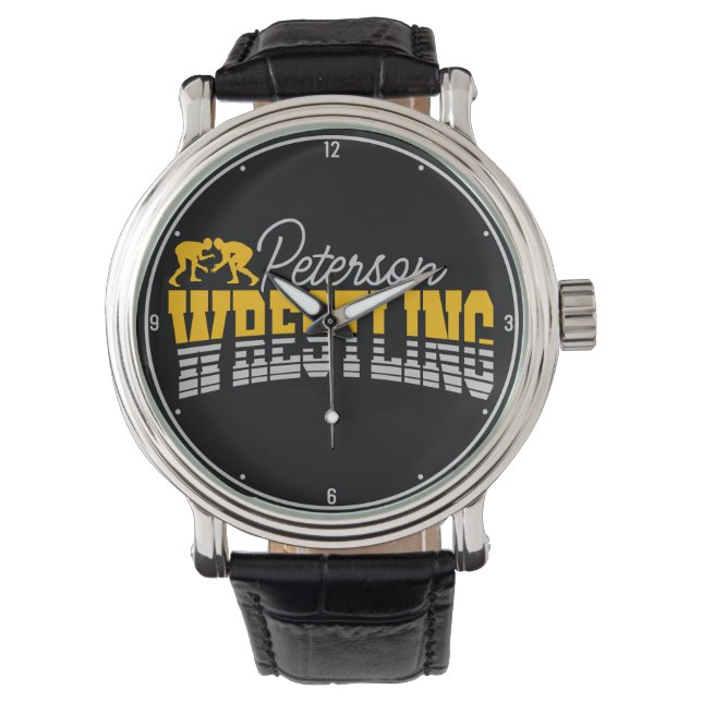 Personalised NAME Wrestling School Team Wrestler Watch (Front)