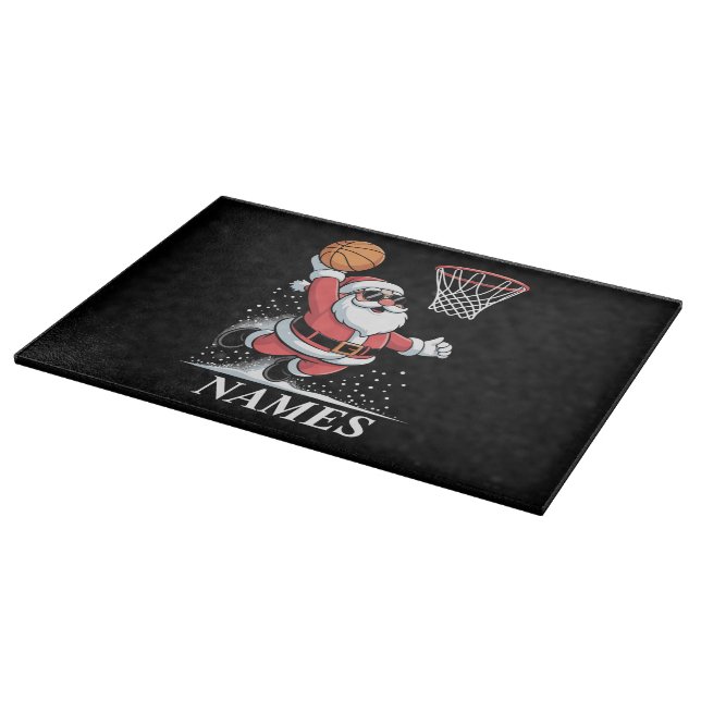 Personalised Name Xmas Santa Dunking Basketball Cutting Board (Corner)