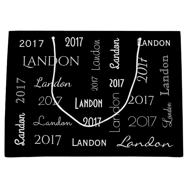 Personalised Name & Year Graduation Large Gift Bag (Front)