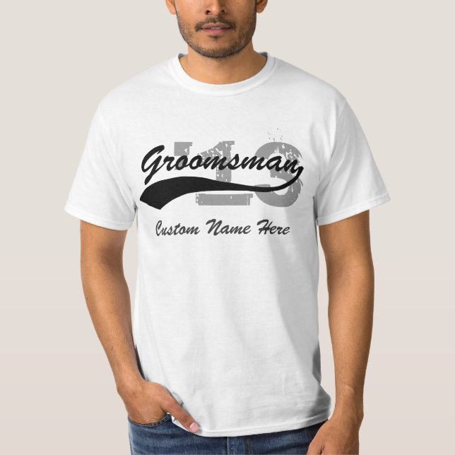 Personalised Name & Year Groomsman T-Shirt (Front)
