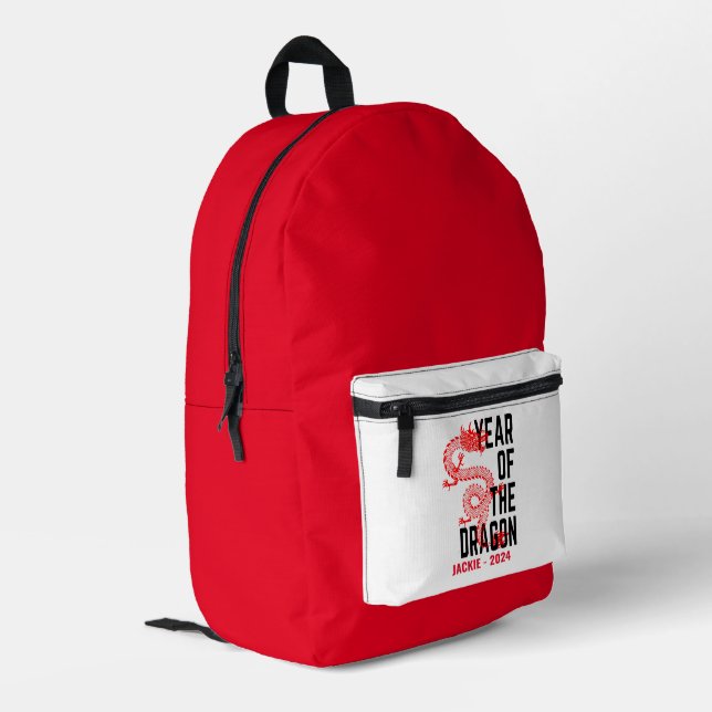 Personalised Name Year of the Dragon Birth Year  Printed Backpack (Back Corner Left)