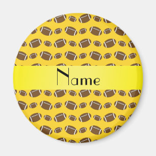 Personalised name yellow footballs magnet