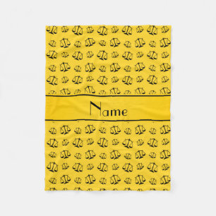 Personalised name yellow justice scales fleece blanket