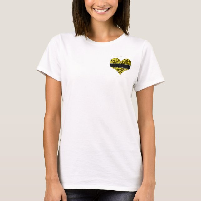 Personalised name yellow leopard pattern T-Shirt (Front)