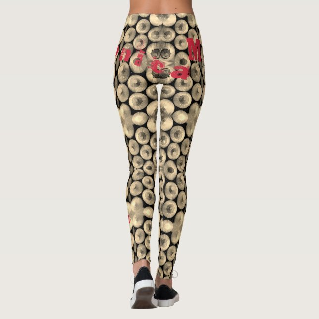 Personalised Name Yellow Pencil Leggings (Back)