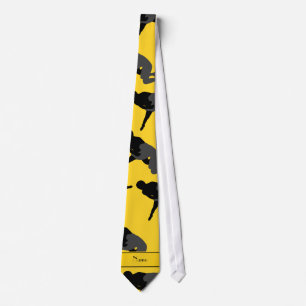 Personalised name yellow wrestling tie