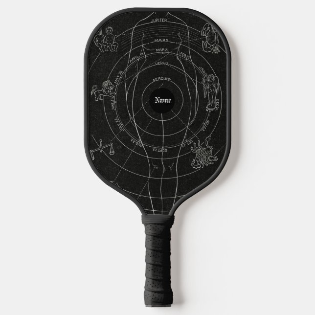 Personalised name Zodiac, horoscope, astrology Pickleball Paddle (Front)