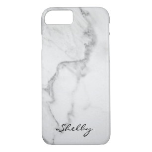 Personalised Named Carrara Marble iPhone 7 Case