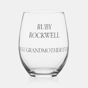 Personalised Named Grandmother Stemless Wine Glass