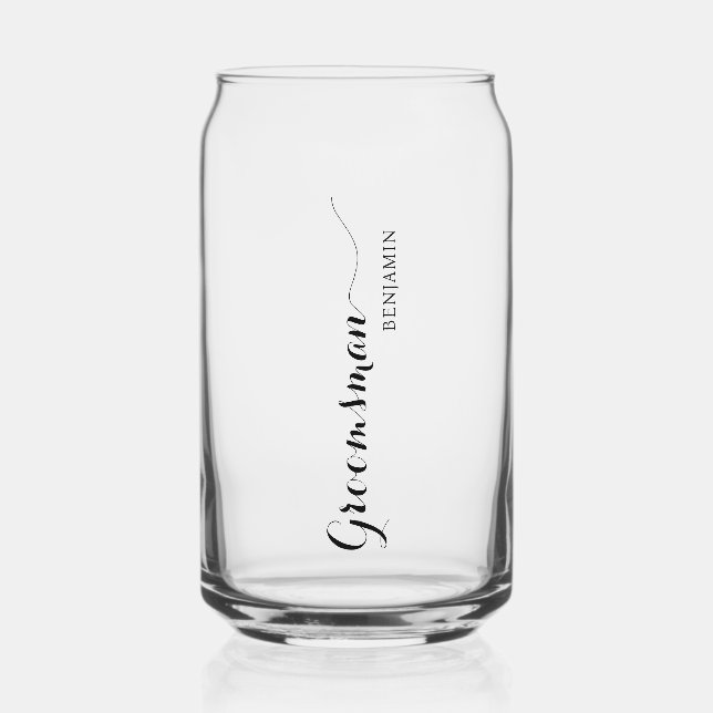 Personalised Named Groomsman Can Glass (Front)