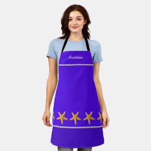 Personalised Named Purple w/ Starfish Apron