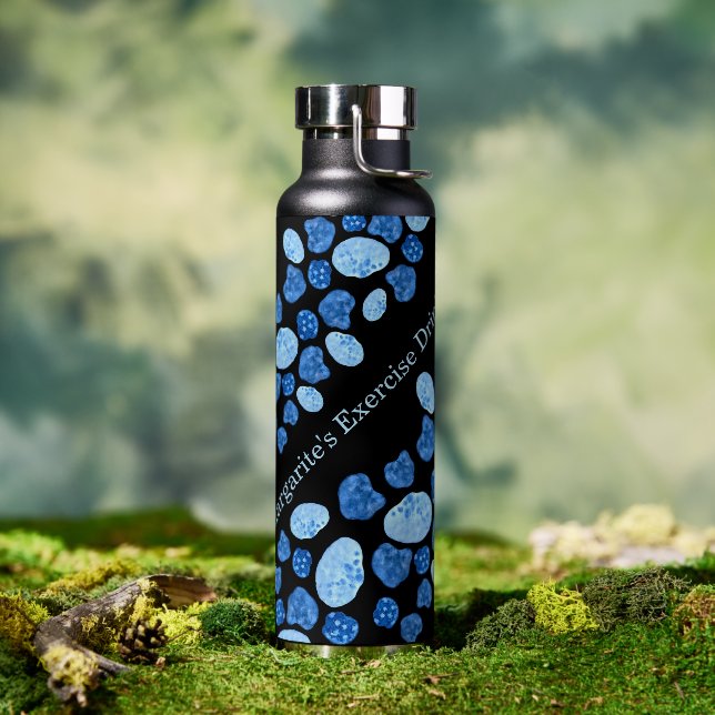 Personalised Named Shades of Blues Water Bottle (Outdoor)