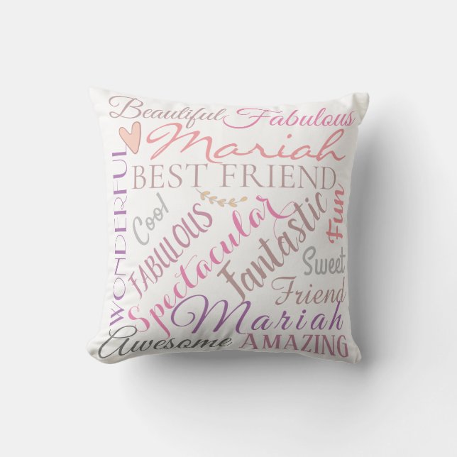 Personalised Names and Words of Love 'n Friendship Cushion (Front)