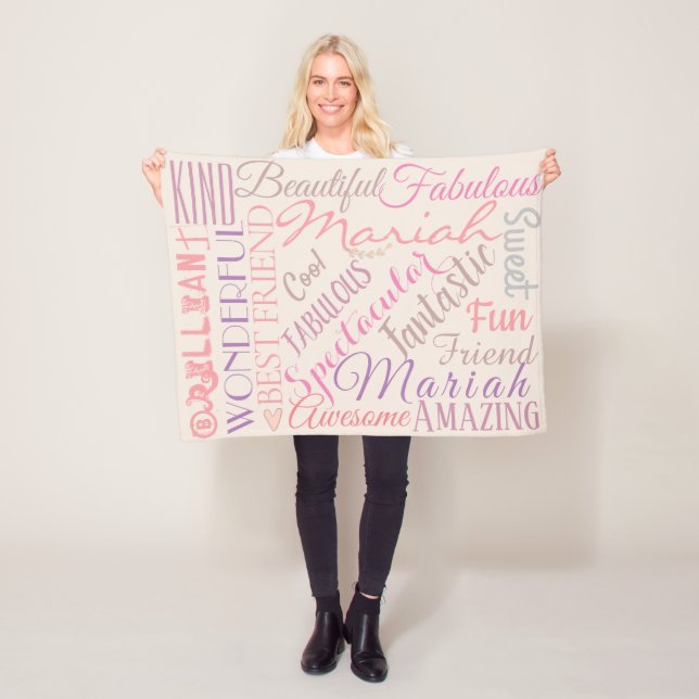 Personalised Names and Words of Love 'n Friendship Fleece Blanket (In Situ)