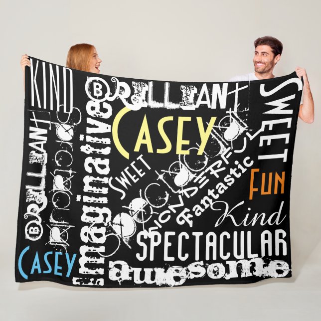 Personalised Names and Words of Love 'n Friendship Fleece Blanket (In Situ)
