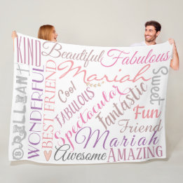 Personalised Names and Words of Love 'n Friendship Fleece Blanket