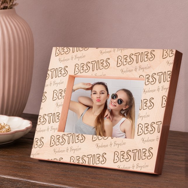 Personalised Names Besties Photo  Etched Frames (Creator Uploaded)