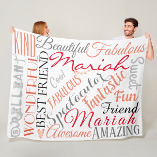 Personalised Names, Colours and Words of Friendshi Fleece Blanket