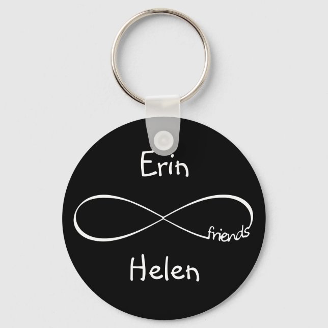 Personalised Names Friends Infinity Symbol Simple Key Ring (Front)