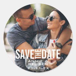 Personalised Names Photo Thank You Classic Round Sticker