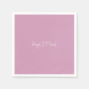Personalised Names Pink Wedding Cocktail Napkin