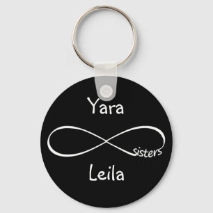 Personalised Names Sisters Infinity Symbol Simple Key Ring