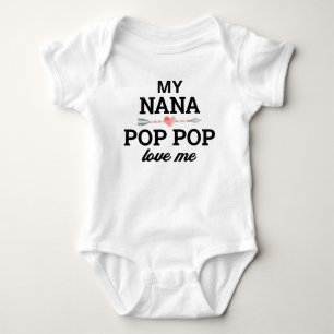 Personalised Nana and Pop Pop Love Me Baby Bodysuit