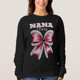 Personalised Nana Claus Santa Bow Christmas Sweatshirt