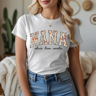 Personalised Nana with Grandkids Names T-Shirt